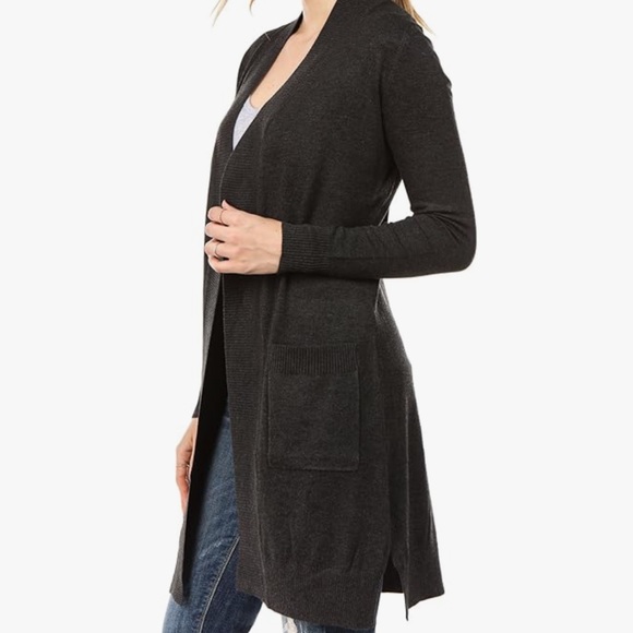 Cielo Charcoal Gray Longline Cardigan - Picture 1 of 16